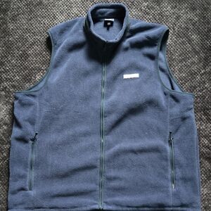 Vineyard Vines Men's XXL Navy Blue Fleece Full Zip Vest Whale Logo Martha's Vine